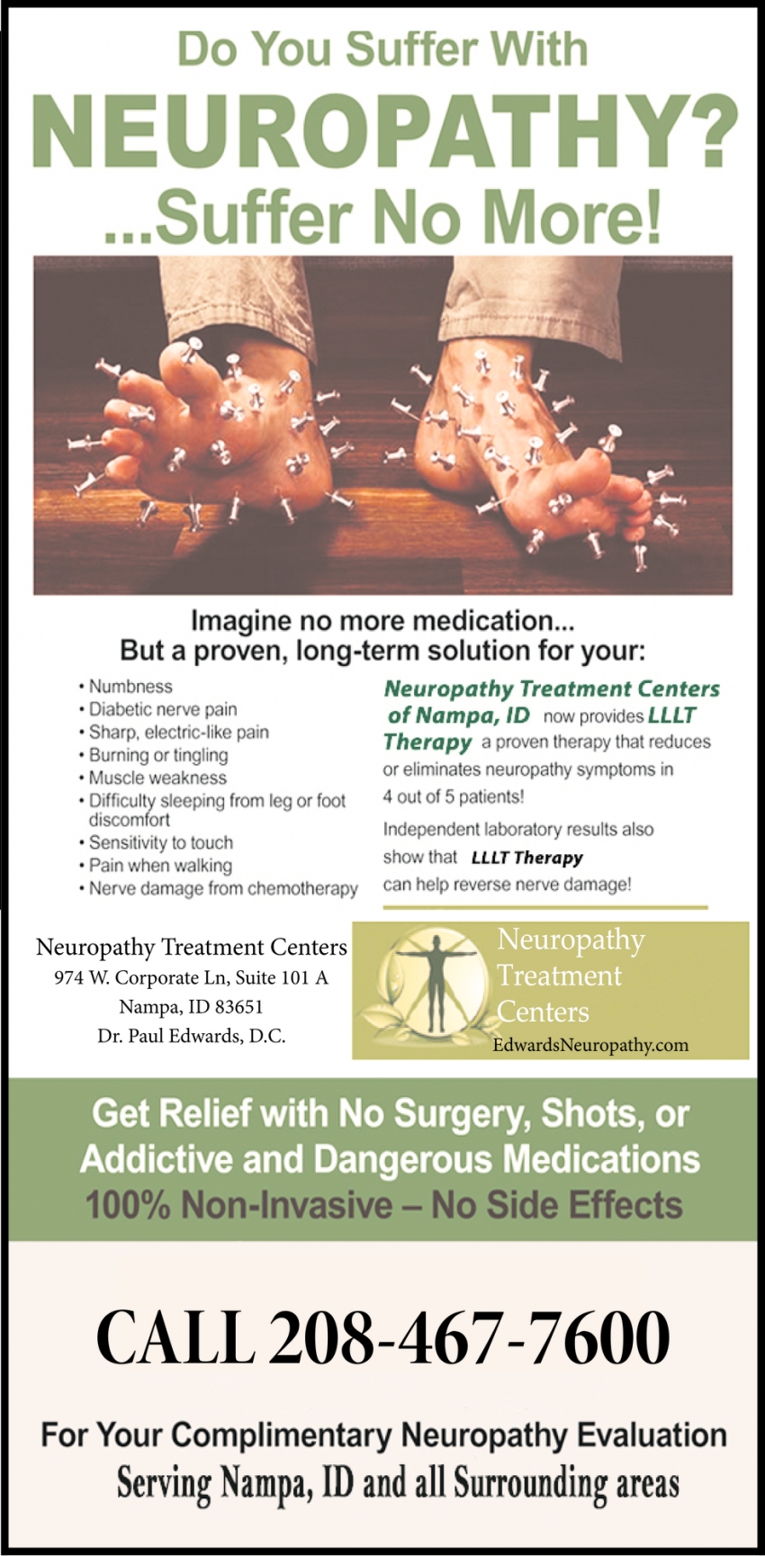 Do You Suffer With Neuropathy?, Neuropathy Treatment Centers, Nampa, ID