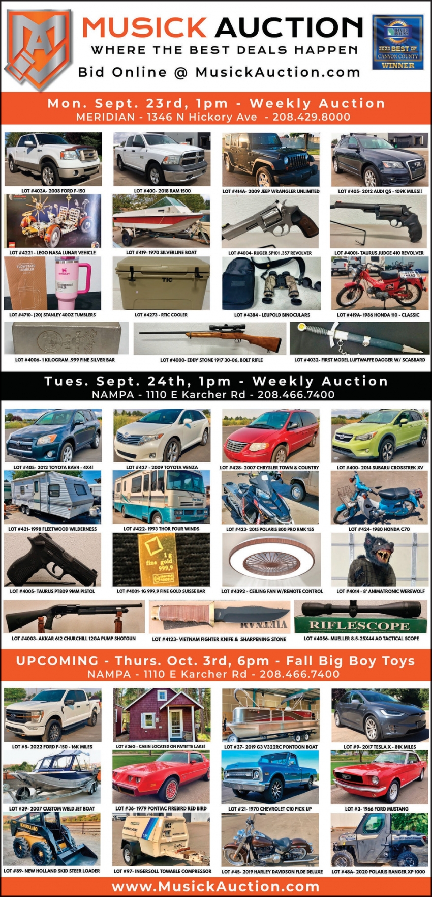 みかよ出品 4 Online Auctions, Musick Auction, Nampa, ID